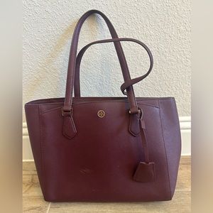 Tory Burch Robinson Saffiano Small Tote - Purple